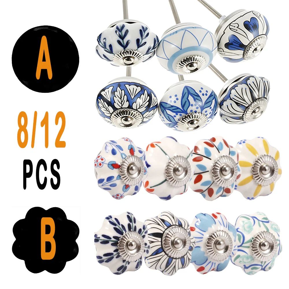 Vintage Charm Ceramic Drawer Knobs Set for Cabinets and Furniture