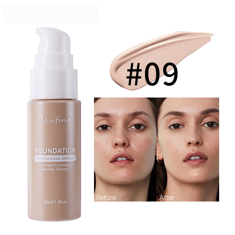 Lightweight Liquid Foundation with Full Coverage, Oil-Control, Waterproof & Sweat-Resistant Concealer