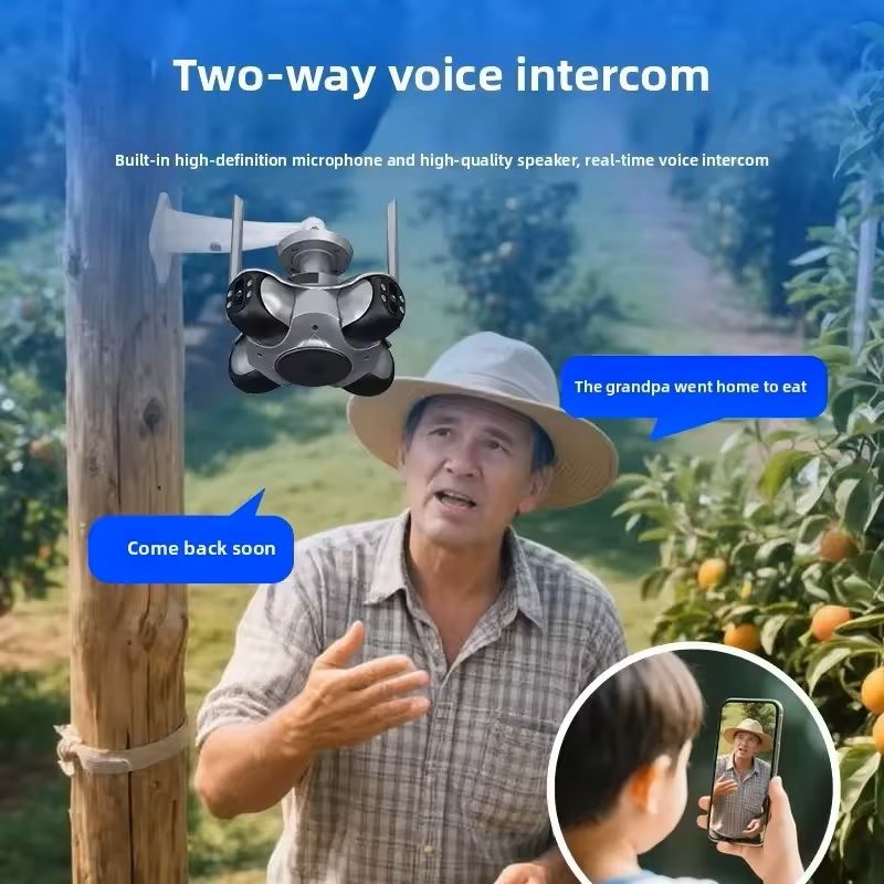 Four Lens WiFi Security Camera with Auto Tracking and PTZ