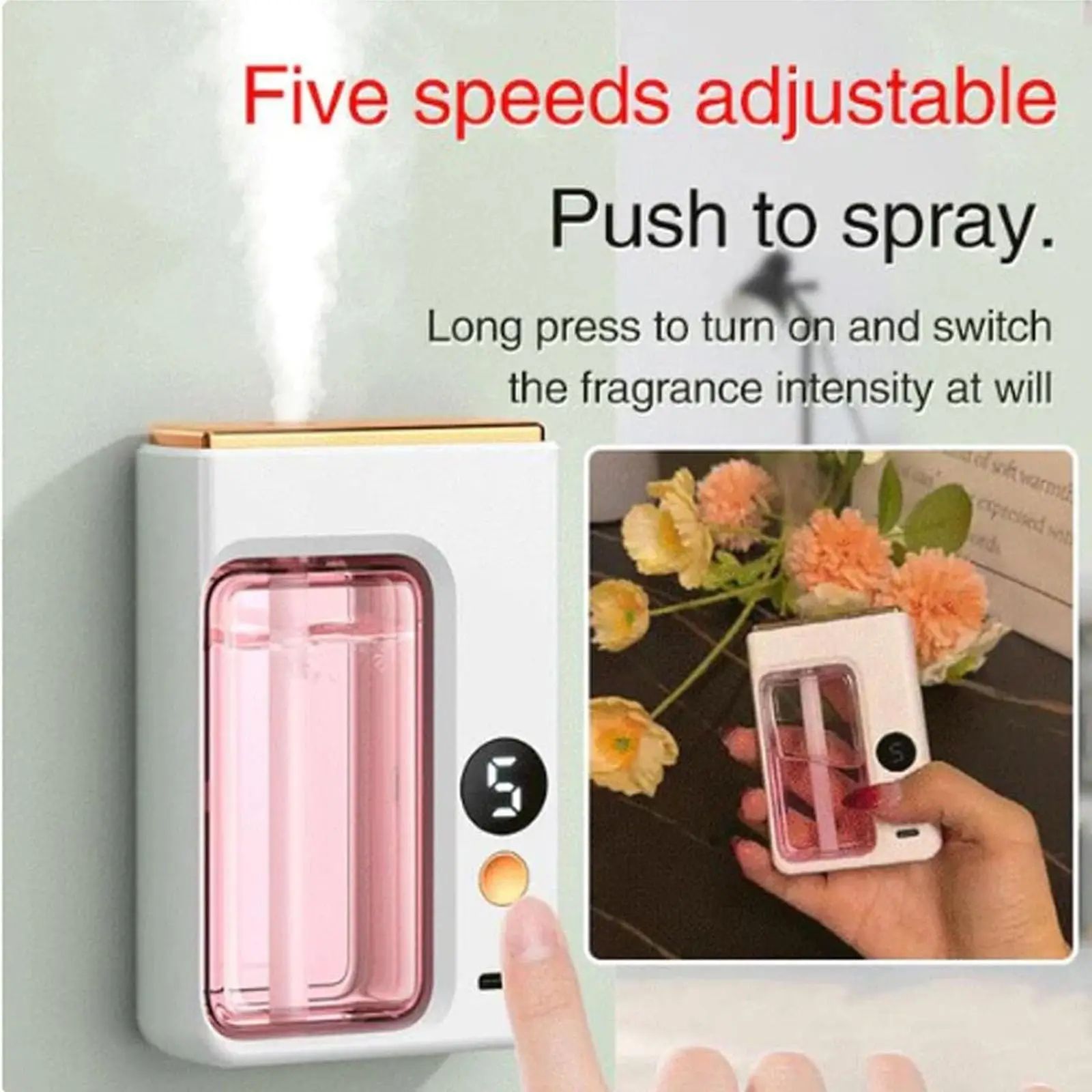 Automatic Car Aroma Diffuser with Display – Essential Oil Air Freshener & Humidifier Jasmine Scent