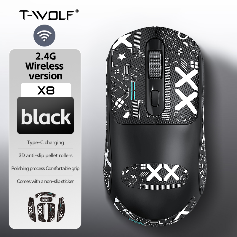 RGB Backlight 2.4G Wireless Mouse for Laptop, Free Non Slip Stickers, Business Office Use, PC Computer Accessory