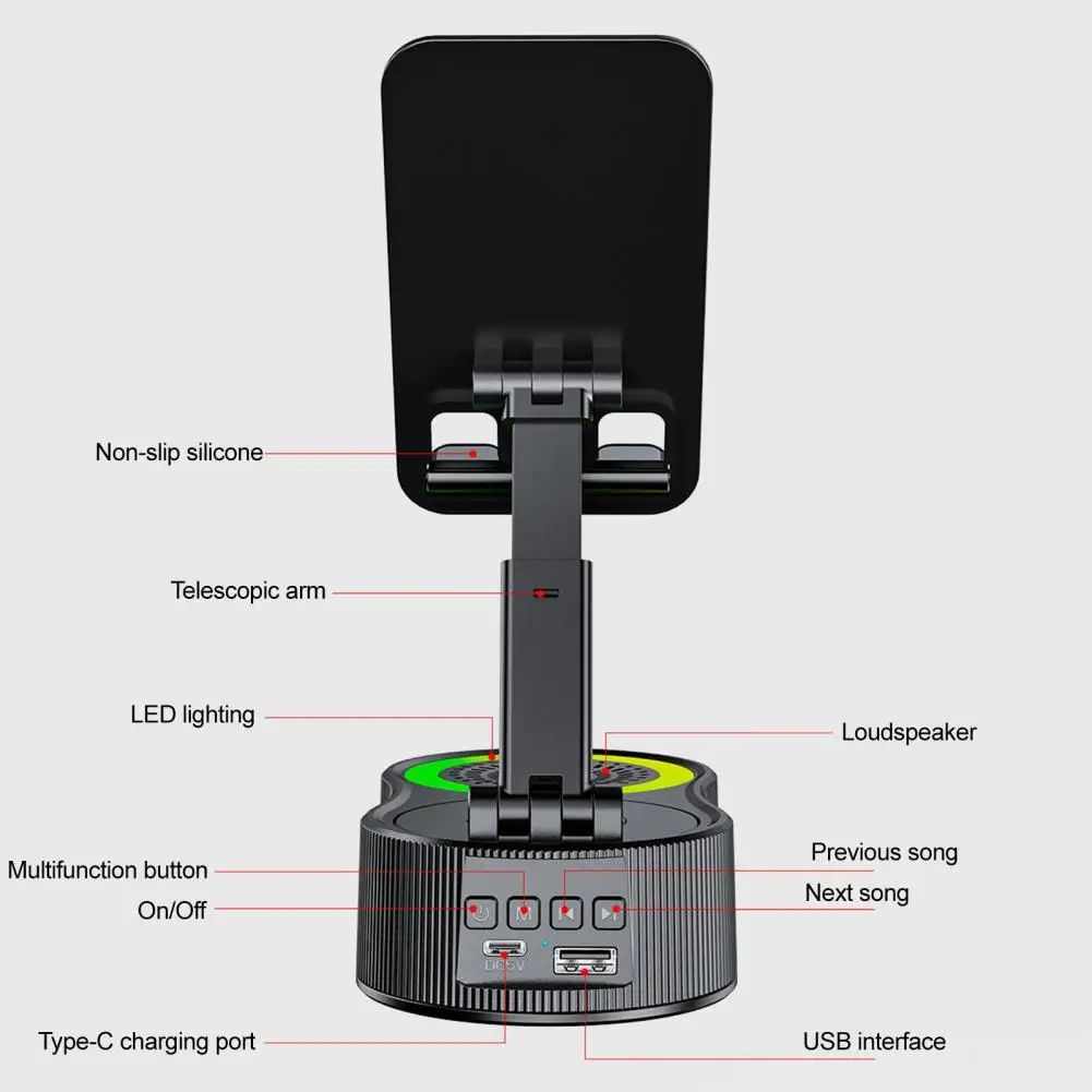 360 Rotatable Phone Stand with Bluetooth Speaker