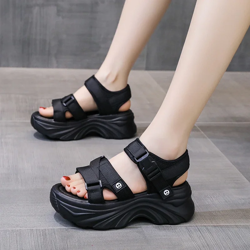 Breathable and Comfortable Women's Sandals, Summer Thick-soled Elevated Beach Casual Sneakers