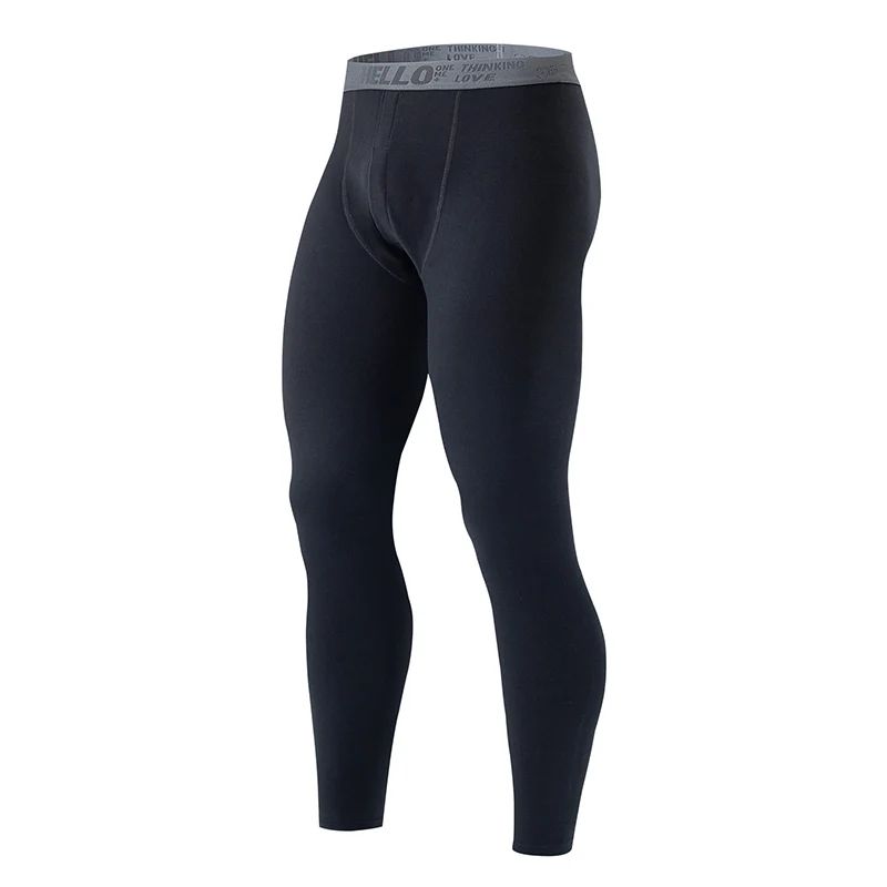 Men Winter Warm Pants, Solid Color Slim Fit Leggings, Comfortable Thermal Autumn Pants, Plus Size