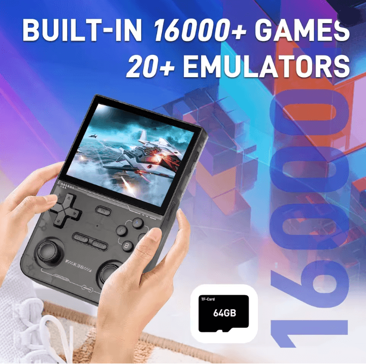 Gaminja K36 Portable Handheld Game Console with IPS Screen and 64GB Memory