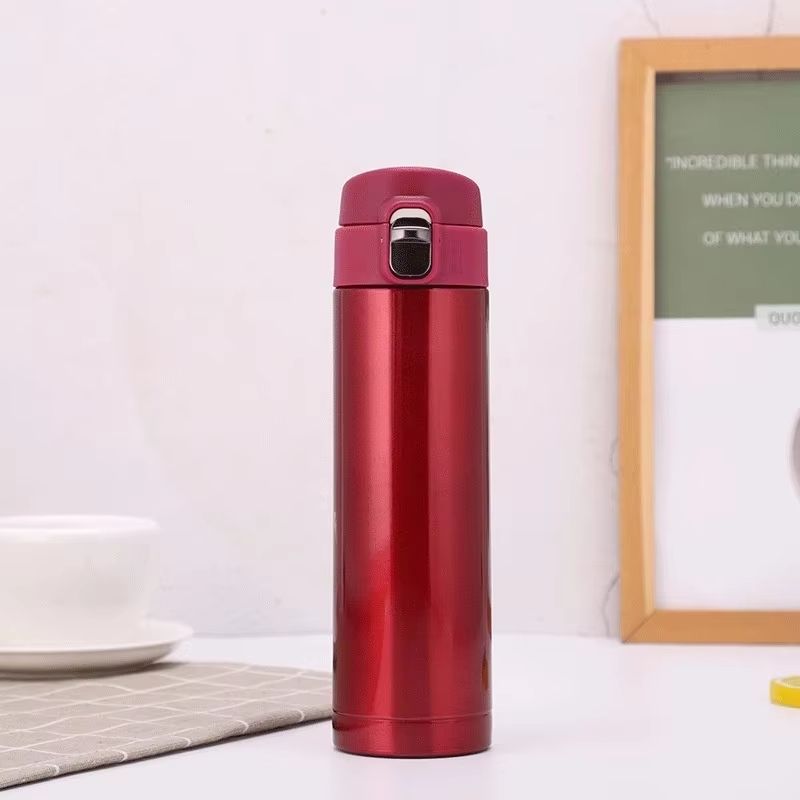 Students School Thermos Cup Creative Bullet Cover Direct Drinking Water Bottle 500 ml (16.91 fl oz)