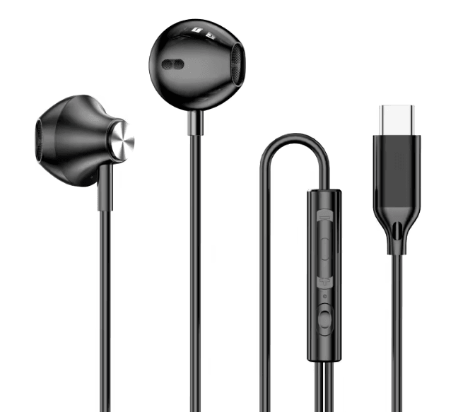USB C Wired In Ear Headphones with HiFi Sound and Inline Control