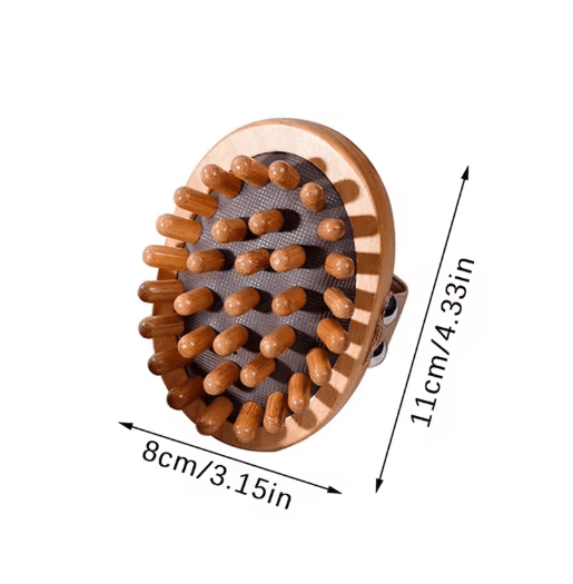 Wooden Anti Cellulite Massage Brush Scalp & Body Spa Massager with Air Cushion Design