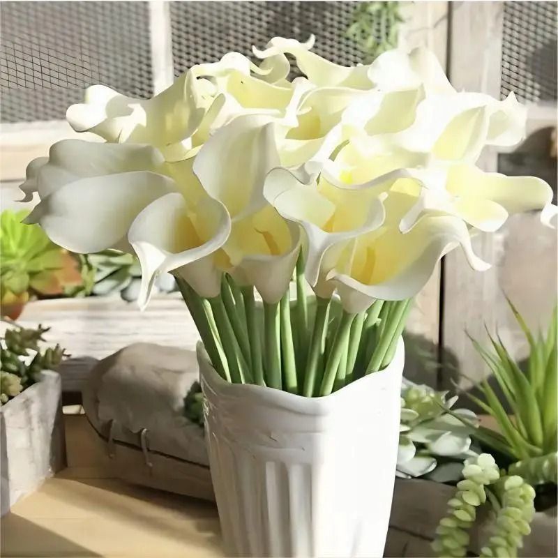 PU Calla Lily Artificial Flower Stem For Home Decor Wedding Bouquet And DIY Floral Arrangements