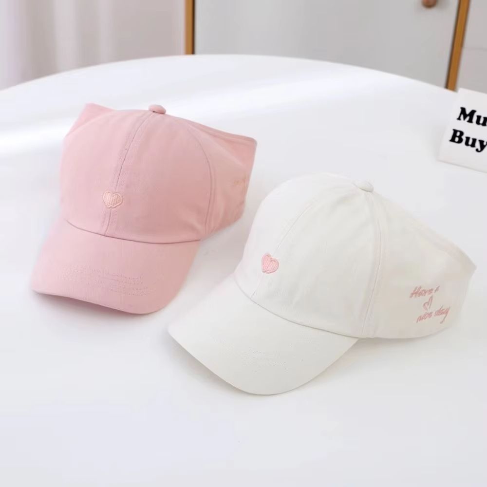 Kids Baseball Cap with Heart Visor Design, Adjustable Summer Sun Hat