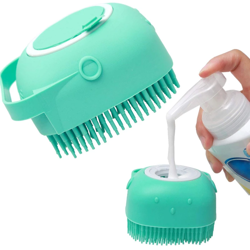 Soft Silicone Pet Shampoo Brush for Dogs & Cats, Gentle Massage Grooming Comb for Short Hair Bathing