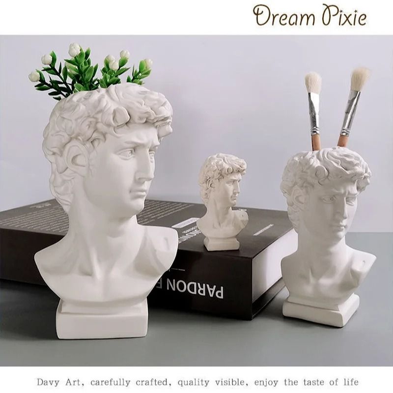 Nordic David Sculpture Vase and Artistic Storage Bucket