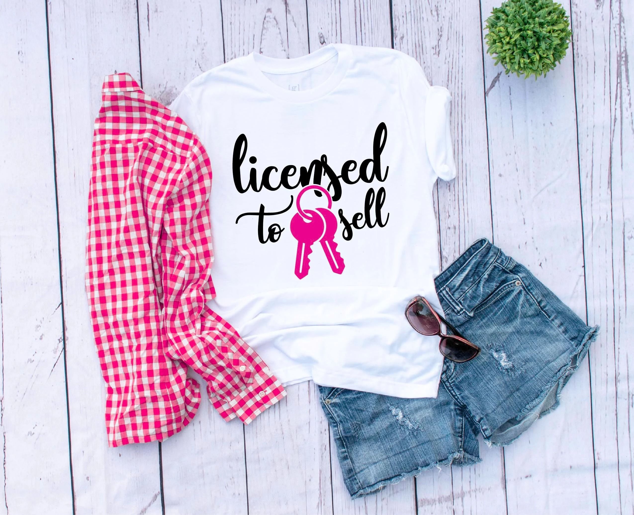 Licensed to Sell Shirt Realtor T Shirt Breast Cancer Awareness Graphic Tee Gift