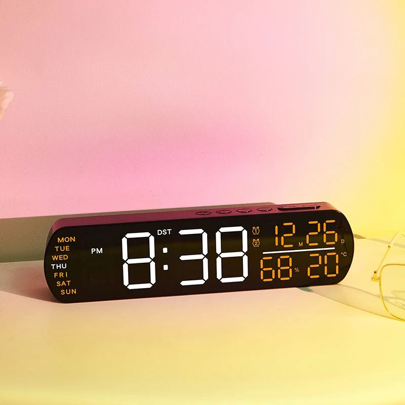 LED Digital Alarm Clock with Temperature and Humidity