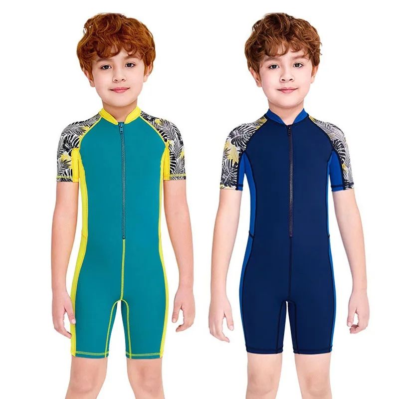 Boys One Piece Short Sleeve Swimwear Set