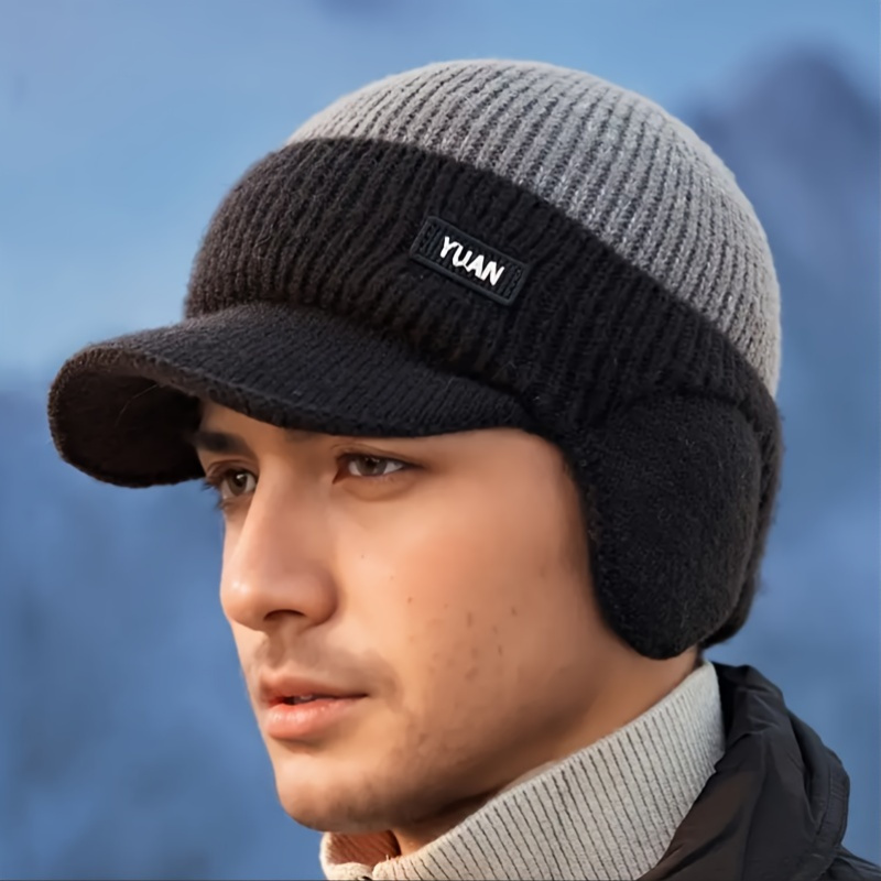 Windproof Winter Thermal Knitted Baseball Cap, Thickened Ear Protection Hat for Men and Women, Ideal for Outdoor Sports