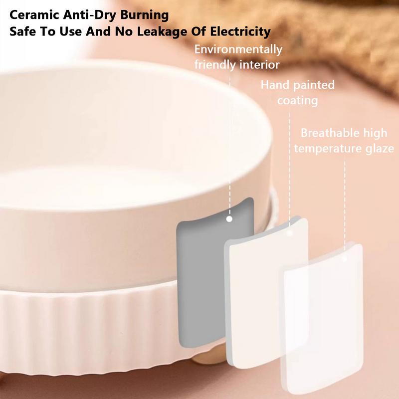 Rechargeable Pet Water Heating Bowl, Heated Cat Bowl, Detachable Ceramic