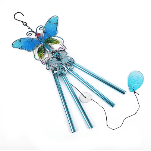 Hummingbird & Dragonfly Metal Wind Chime Decorative Outdoor Garden Hanging Decor