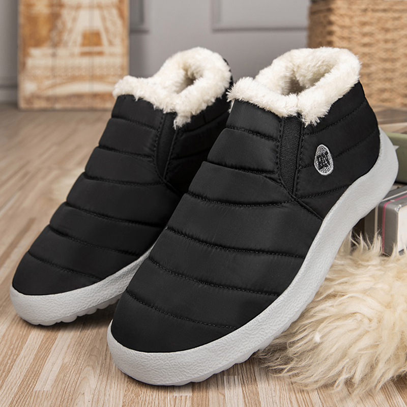 Plush Snow Women Boots, Soft Fur Ankle Boots For Women, Warm Winter Platform Shoes For Comfort & Style
