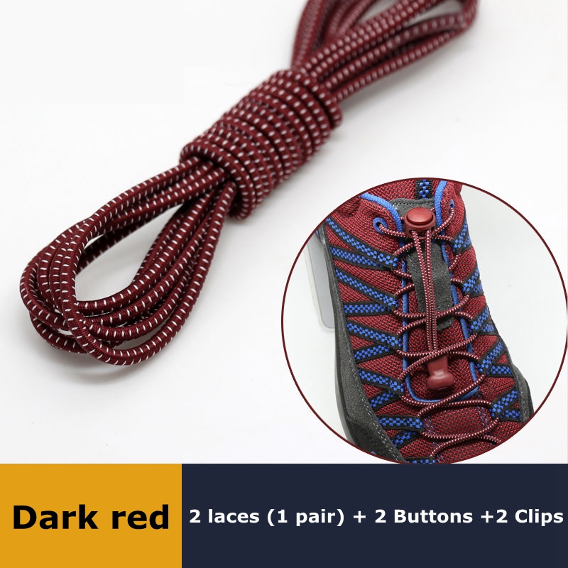 Elastic No Tie Shoelaces, Quick Rubber, Sneakers, Lazy Laces, Round Shoestrings, Stretching Lock