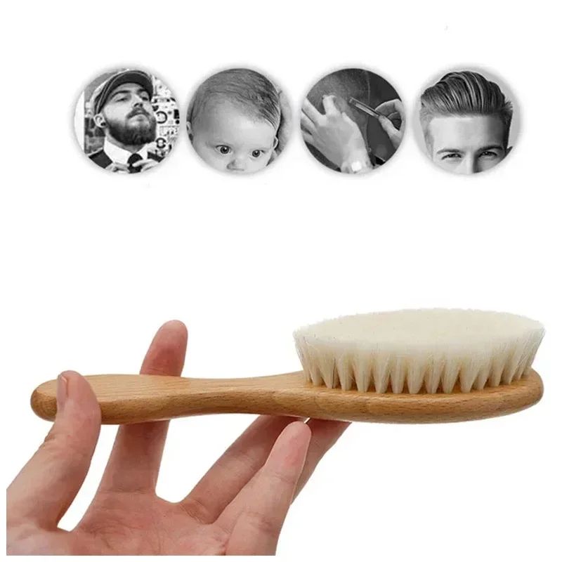 Newborn Wooden Wool Hair Comb – Gentle Baby Hair Brush & Head Massager