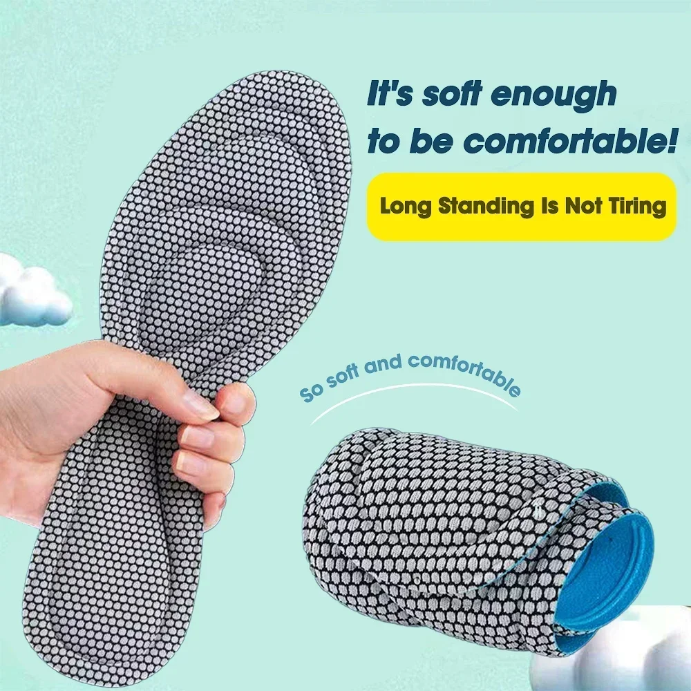 Orthopedic Memory Foam Insoles for Shoes Men Women Sports Soft Cushion Sweat Absorbing Antibacterial Shoe Inserts