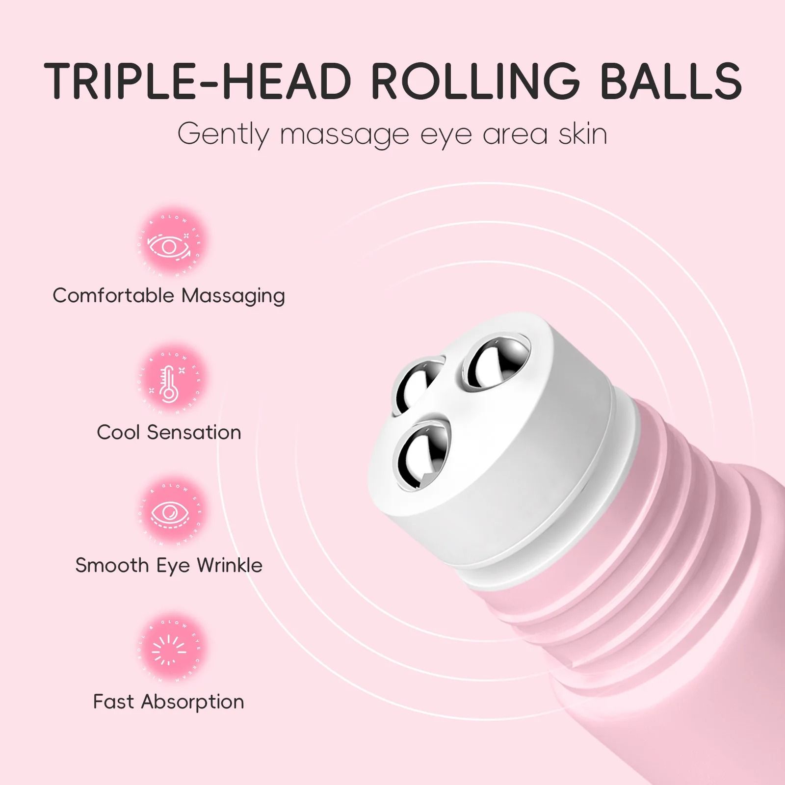 LAIKOU Sakura Hyaluronic Acid Eye Serum Roller for Dark Circles and Puffiness