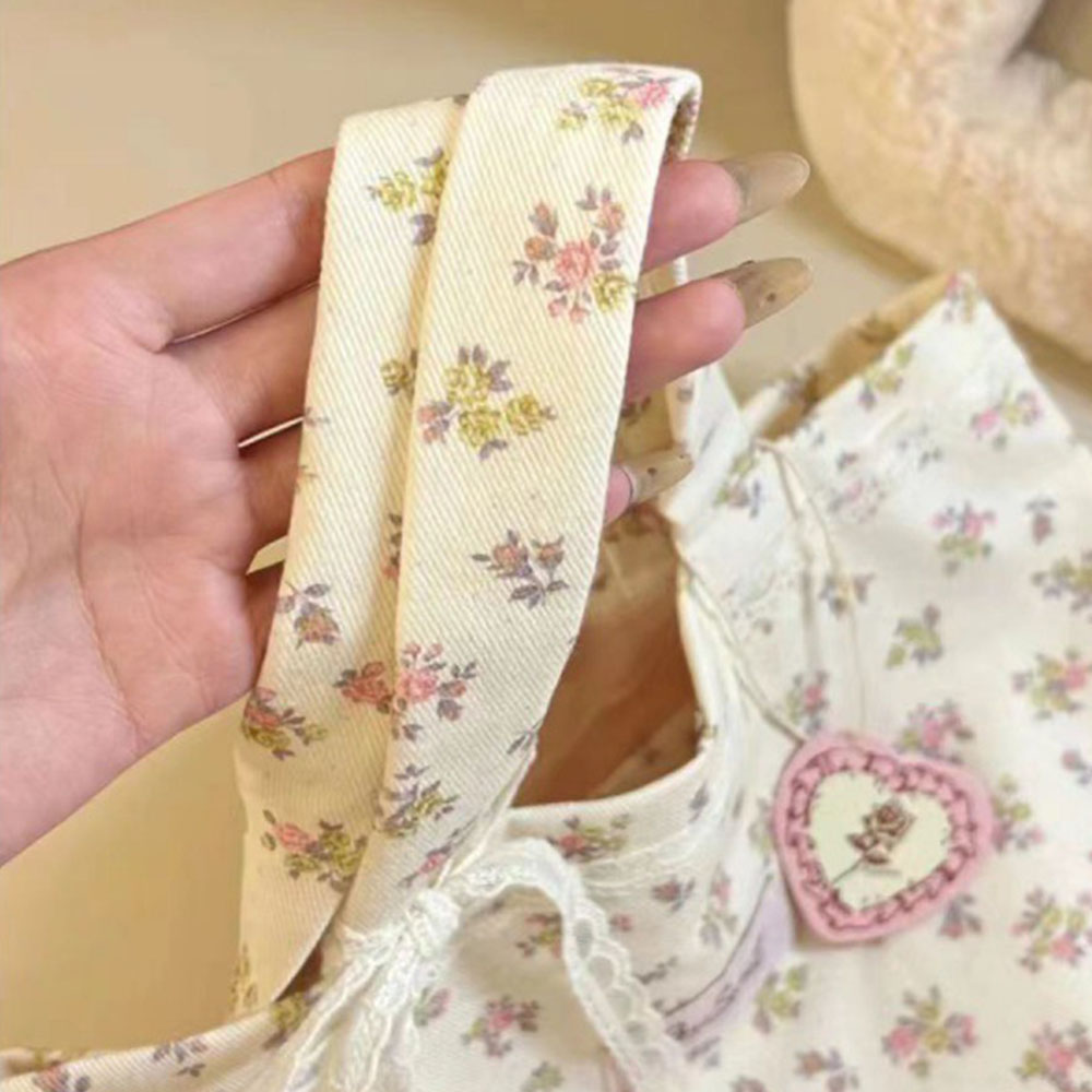 Large Capacity Printed Tote Bag with Lace Bow, Fashion Sweet Canvas Handbag, Storage Handbags for Women