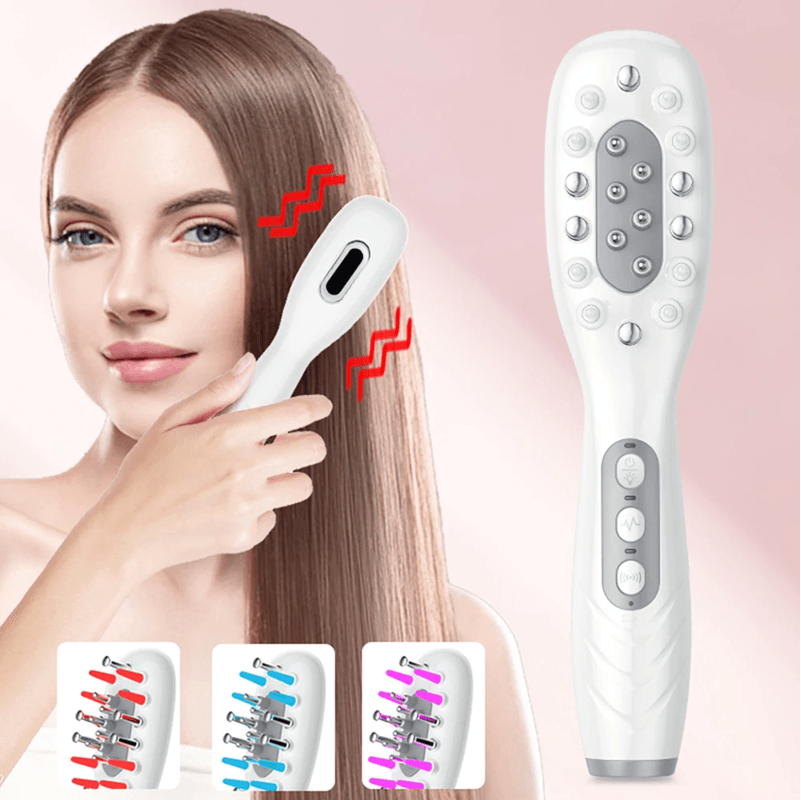 RF Microcurrent LED Scalp Massage Comb for Hair Growth and Conditioning