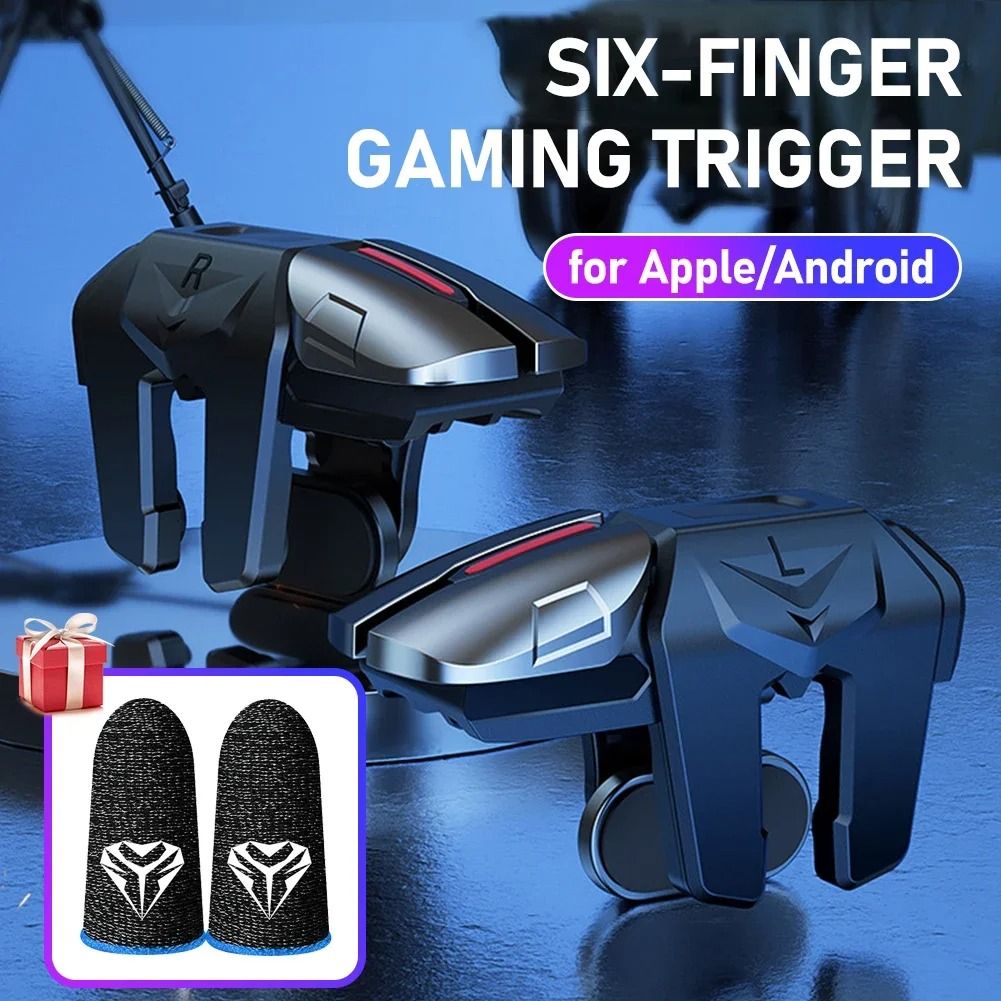 G21 Mobile Phone Game Trigger 6 Finger Aim Shooting Gamepad Joystick Controller