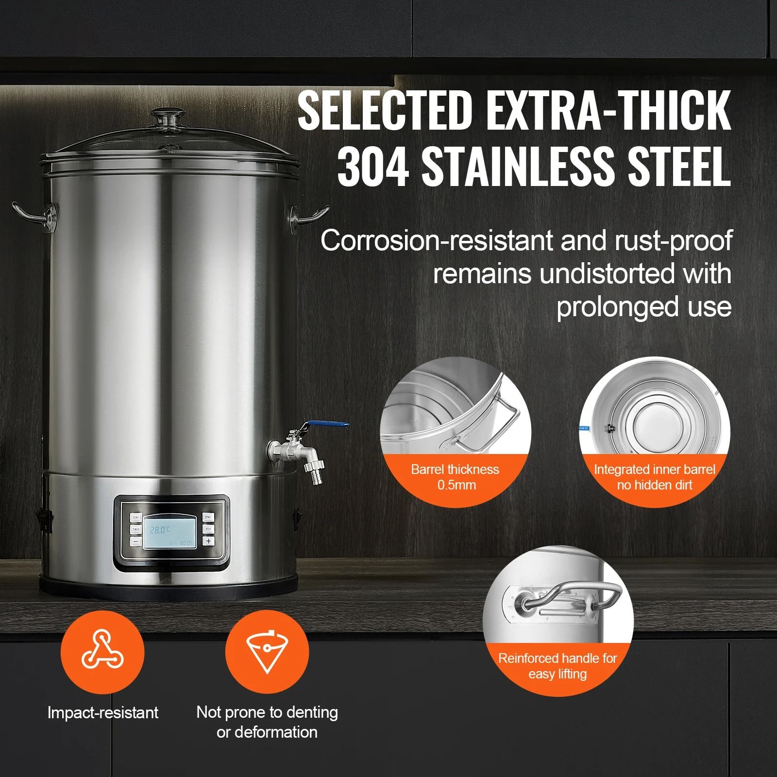 Electric 8 Gallon Brewing System All-in-One Home Beer Pot