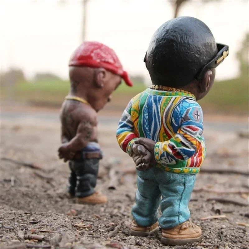 Cool Hip Hop Guy Ornaments, Tupac Figurine New Rapper Star, Home Living Room Office Decor Doll Rapper, Creative Desktop