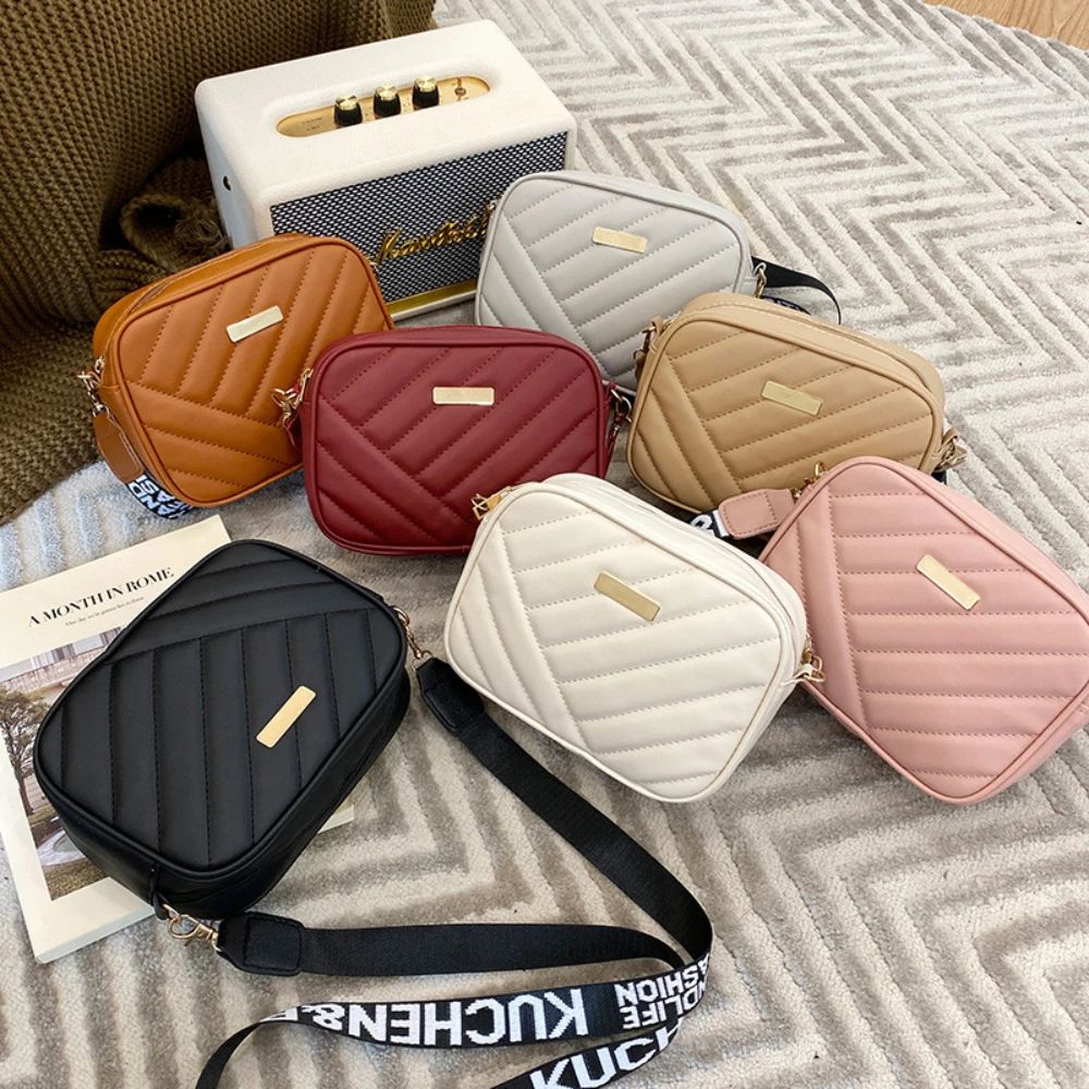 Simple PU Leather Crossbody Shoulder Bag for Women Casual Messenger Phone Bag