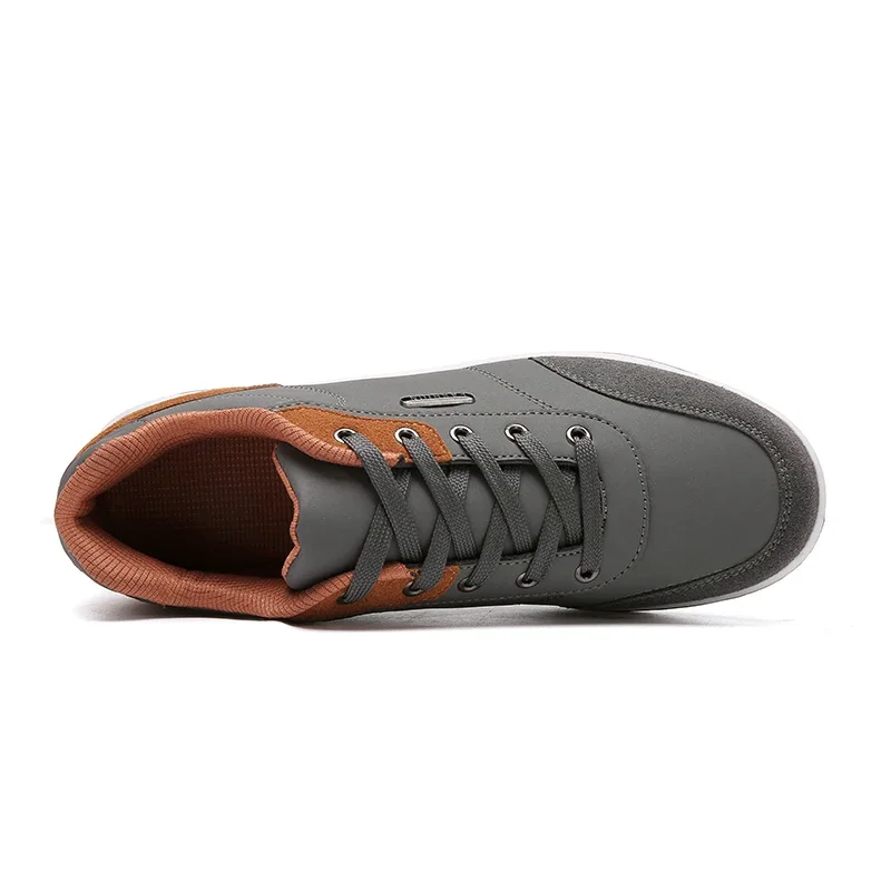 New Mens Leather Sports Shoes, Waterproof Walking Sneakers for Spring, Autumn, Non-Slip Leisure, Tennis Footwear