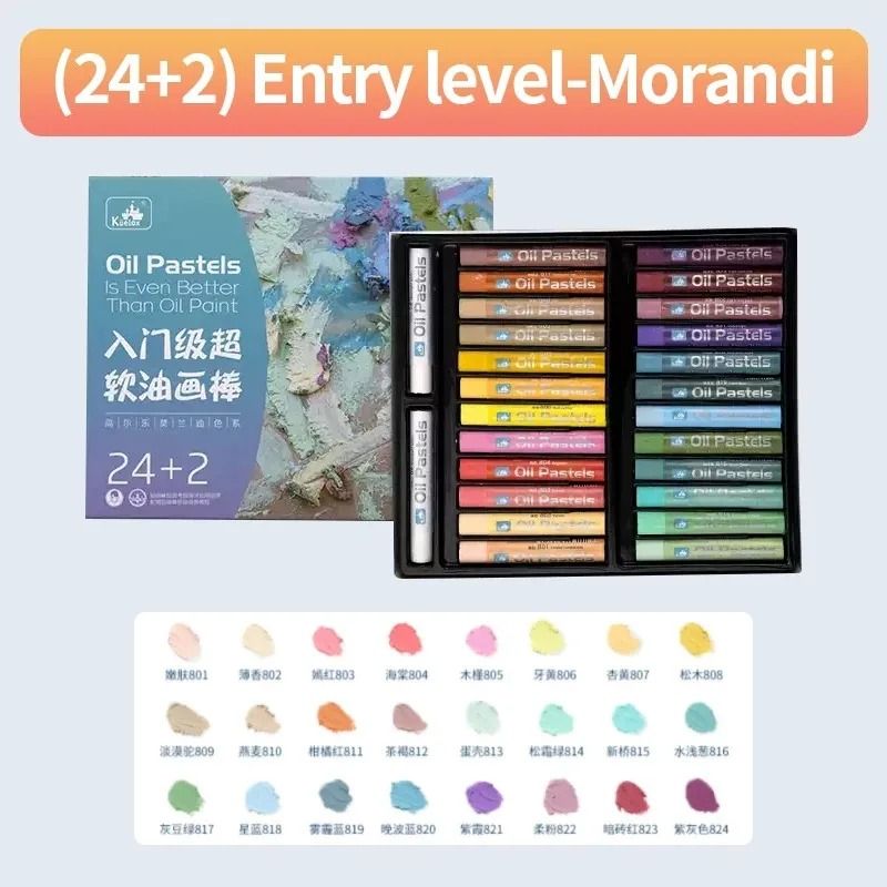 Super Soft Professional Oil Pastel Set - Vibrant Artist Grade Blending & Layering
