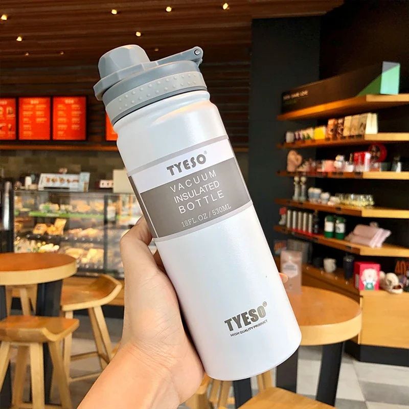 Tyeso Stainless Steel Vacuum Insulated Thermos Bottle – Leakproof Travel Water Bottle with Handle