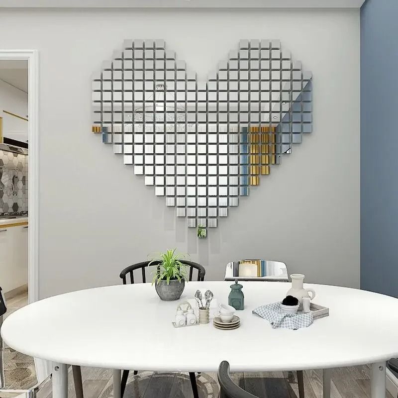 Reflective Mosaic Mirror Wall Art Decals