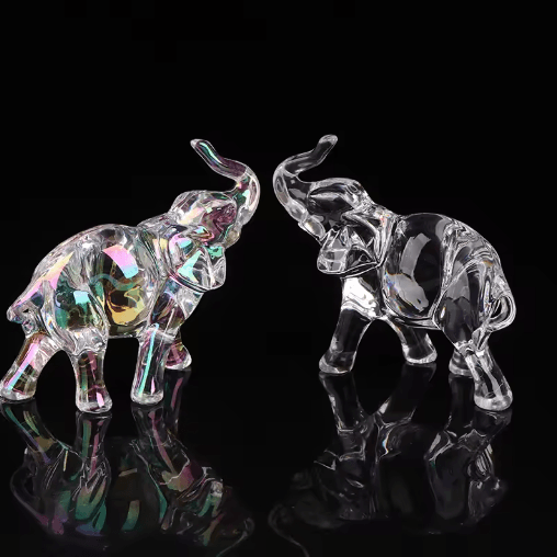 Crystal Elephant Figurine Cute Mini Baby Elephant Desk Ornament