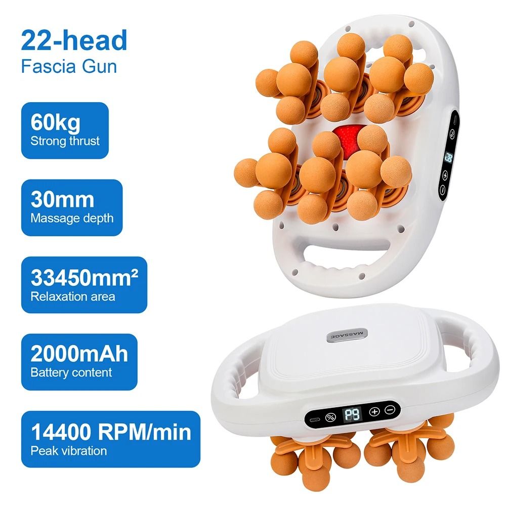 Product Name 22 Head Fascia Gun High Frequency Vibration Body Massage Gun