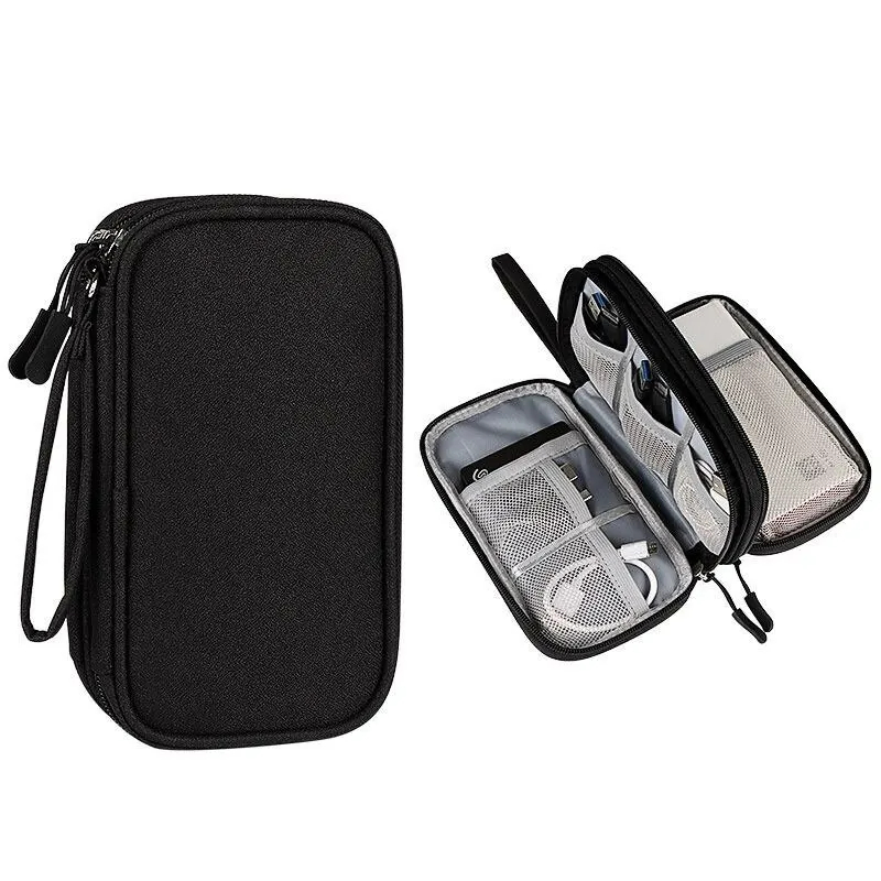 Portable Digital Accessory Organizer Bag for Travel - Multi-layer Cable & Headset Storage