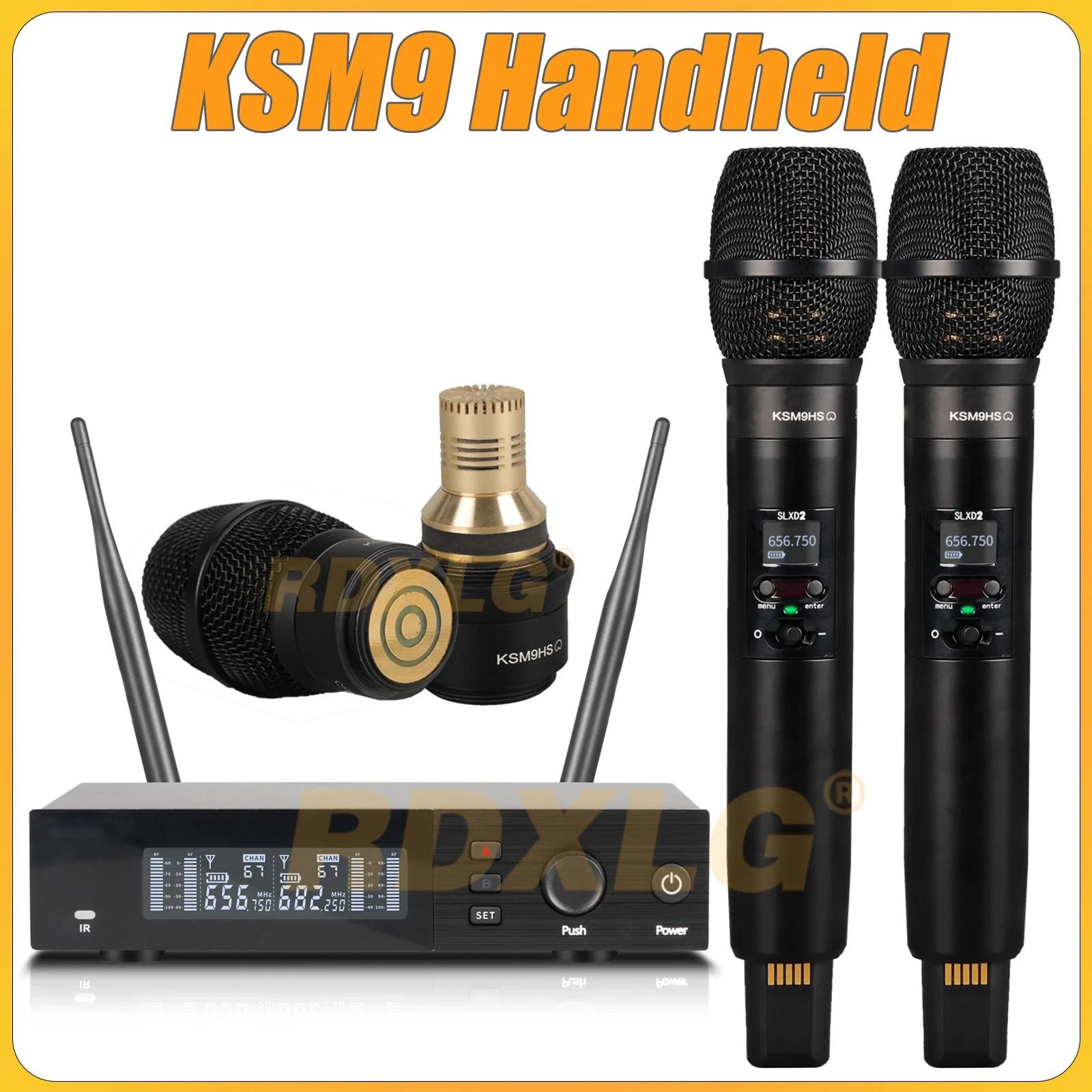 SLXD4 Professional Dual Wireless Microphone System with Two Handheld UHF Microphones