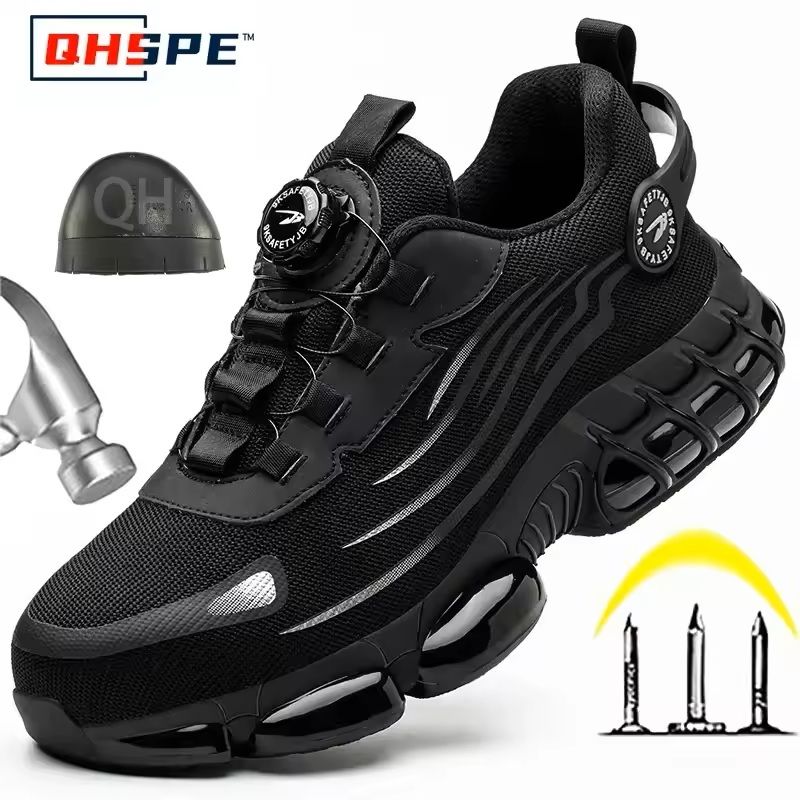 Men's Rotating Button Safety Shoes with Steel Toe Protection
