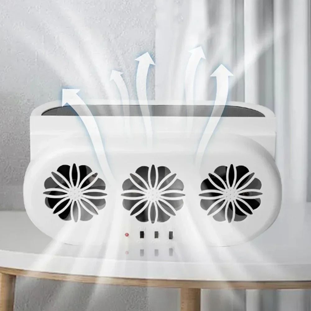 Solar Powered Car Window Exhaust Fan with USB Charging