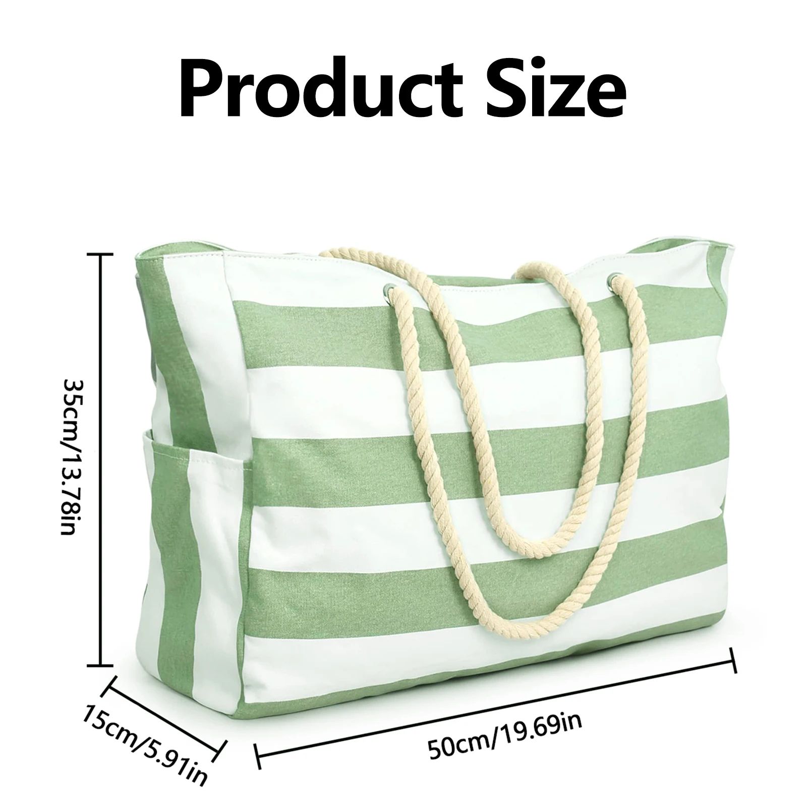 Striped Waterproof Foldable Beach Bag
