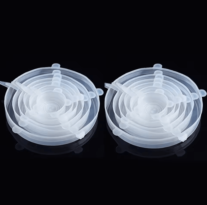 6 Pcs Silicone Cover Stretch Lids Universal Adaptable Kitchen Bowl Caps