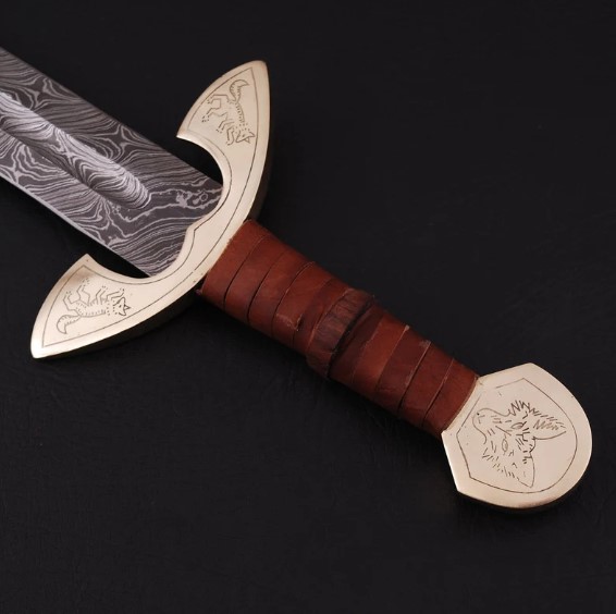 UlfSune Fang Damascus Steel Viking Sword | Hand-Forged Collectible
