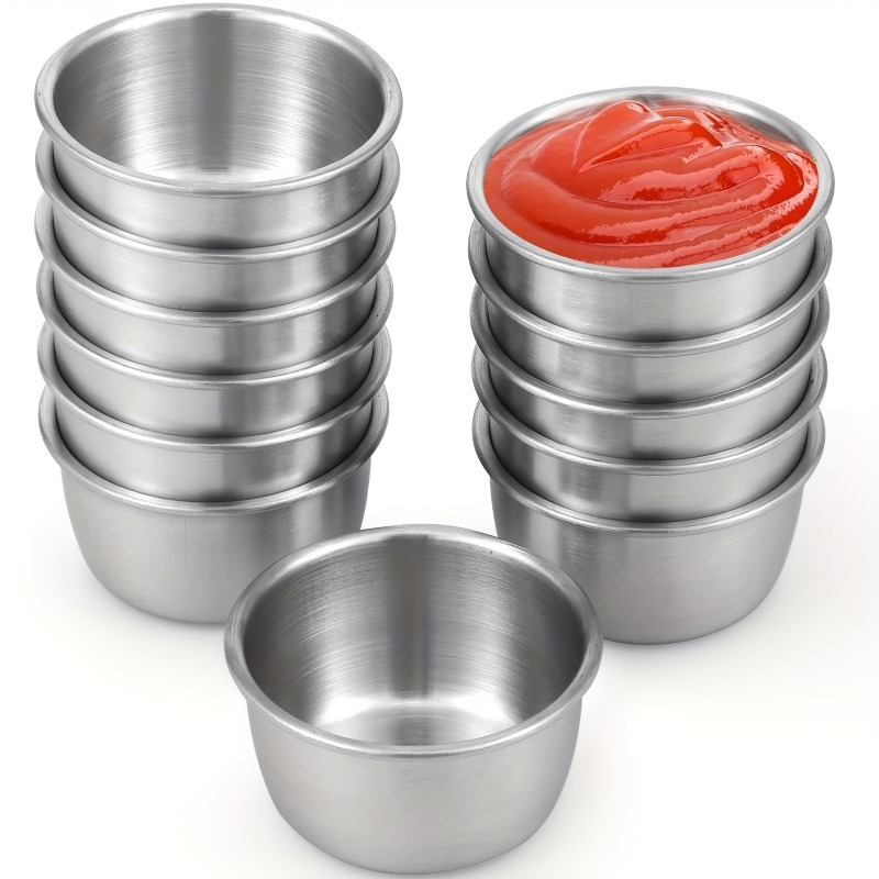 Mini Sauce Dipping Bowls, Stainless Steel Sauce Cups for Dining
