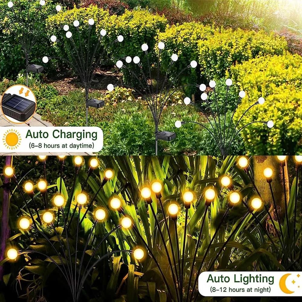 Solar-Powered Garden Firefly Lights