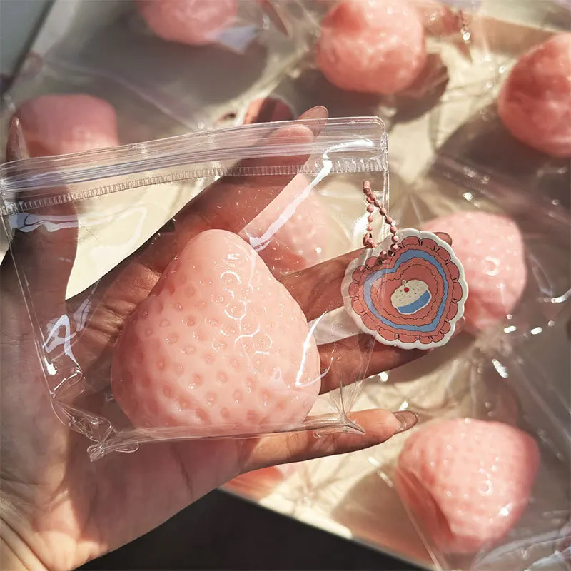 Jumbo Strawberry Squishy Toy Kawaii Taba Stress Relief Fidget Gift