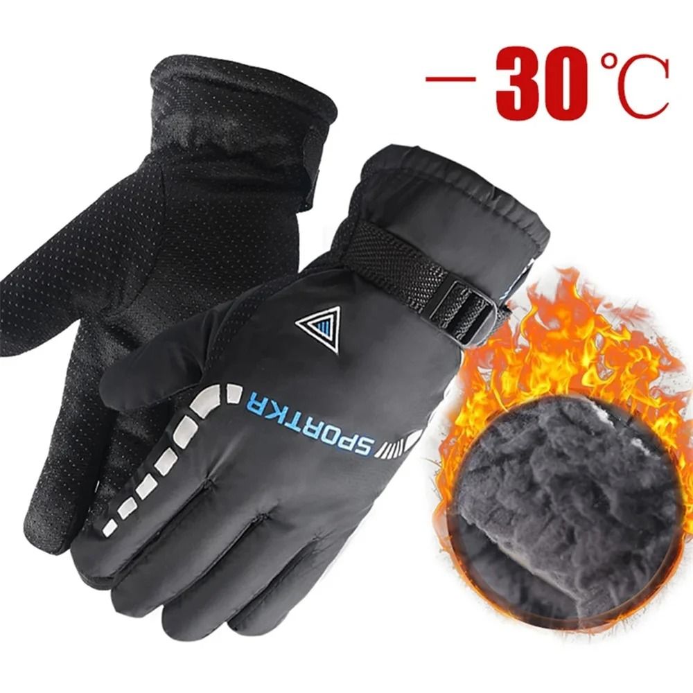 Winter Full Finger Gloves For Men And Women Warm Fleece Windproof Waterproof Non Slip Outdoor Gloves